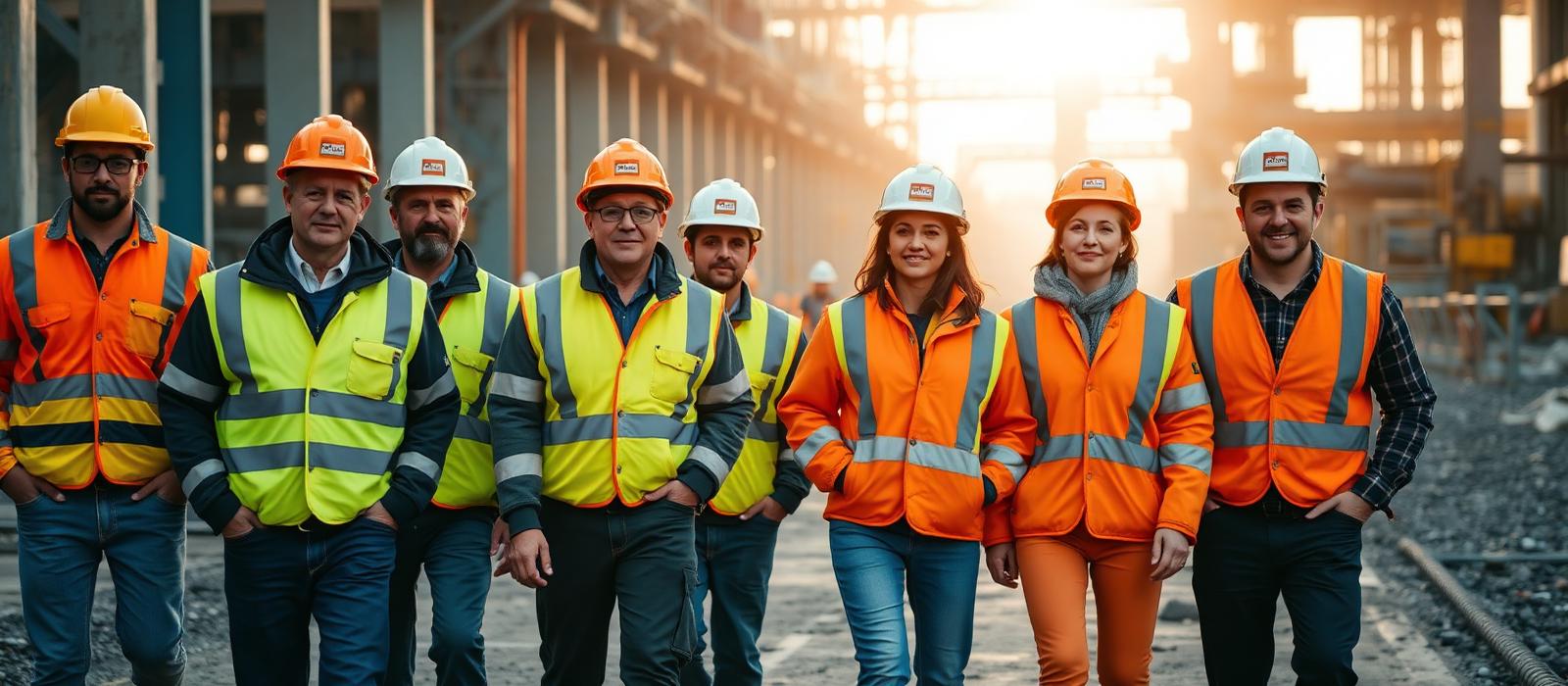 Siby Mining site team walking together at an industrial project